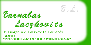 barnabas laczkovits business card