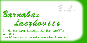 barnabas laczkovits business card